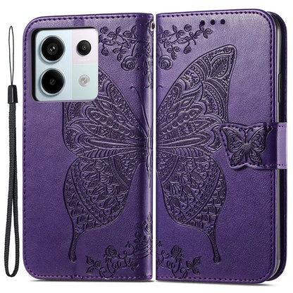 For Xiaomi Redmi Note 13 Pro 5G / Poco X6 5G Case Wallet with Card Holder Butterfly Pattern PU Leather Phone Cover
