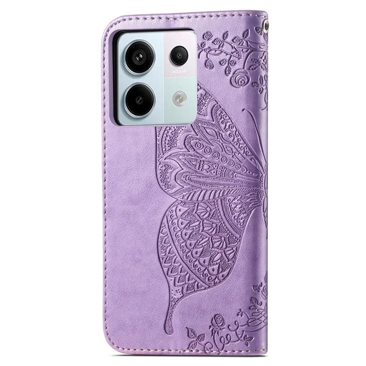 For Xiaomi Redmi Note 13 Pro 5G / Poco X6 5G Case Wallet with Card Holder Butterfly Pattern PU Leather Phone Cover
