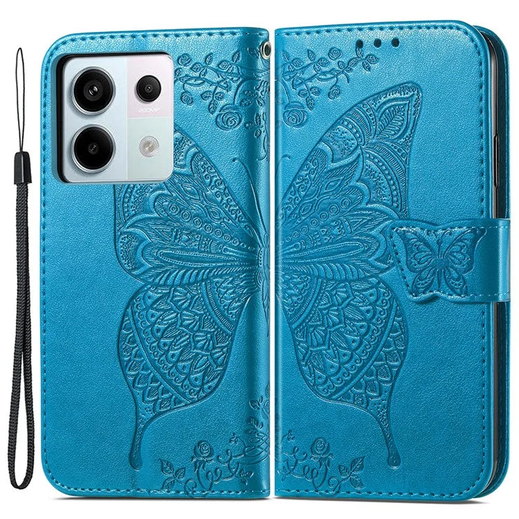 For Xiaomi Redmi Note 13 Pro 5G / Poco X6 5G Case Wallet with Card Holder Butterfly Pattern PU Leather Phone Cover