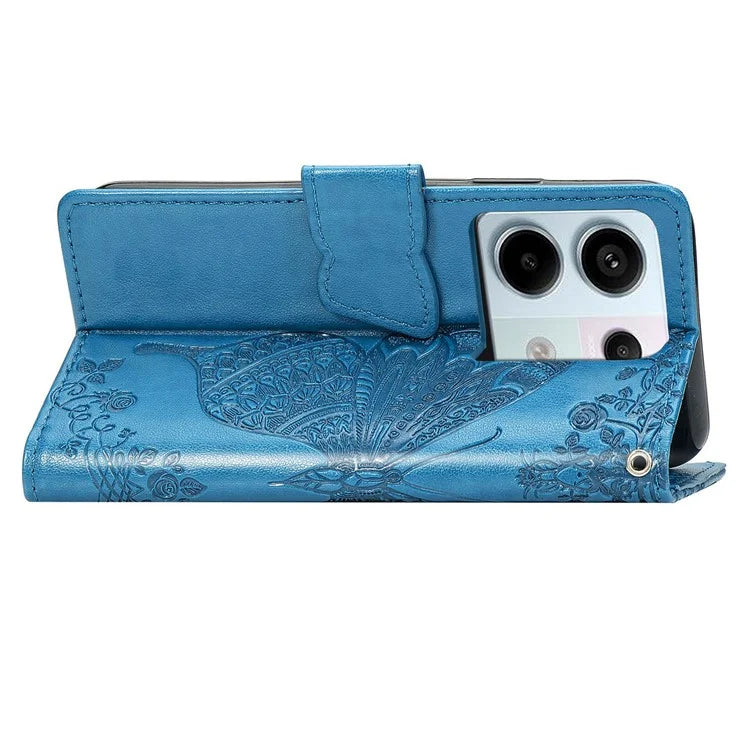 For Xiaomi Redmi Note 13 Pro 5G / Poco X6 5G Case Wallet with Card Holder Butterfly Pattern PU Leather Phone Cover