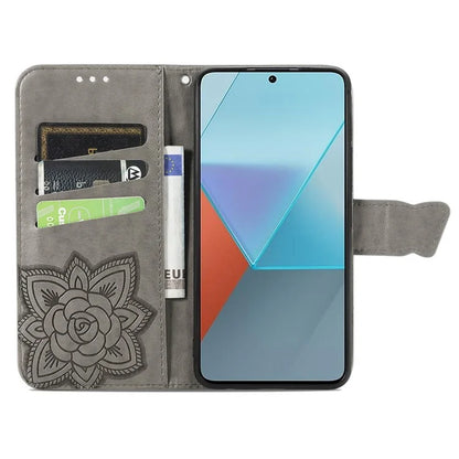 For Xiaomi Redmi Note 13 Pro 5G / Poco X6 5G Case Wallet with Card Holder Butterfly Pattern PU Leather Phone Cover