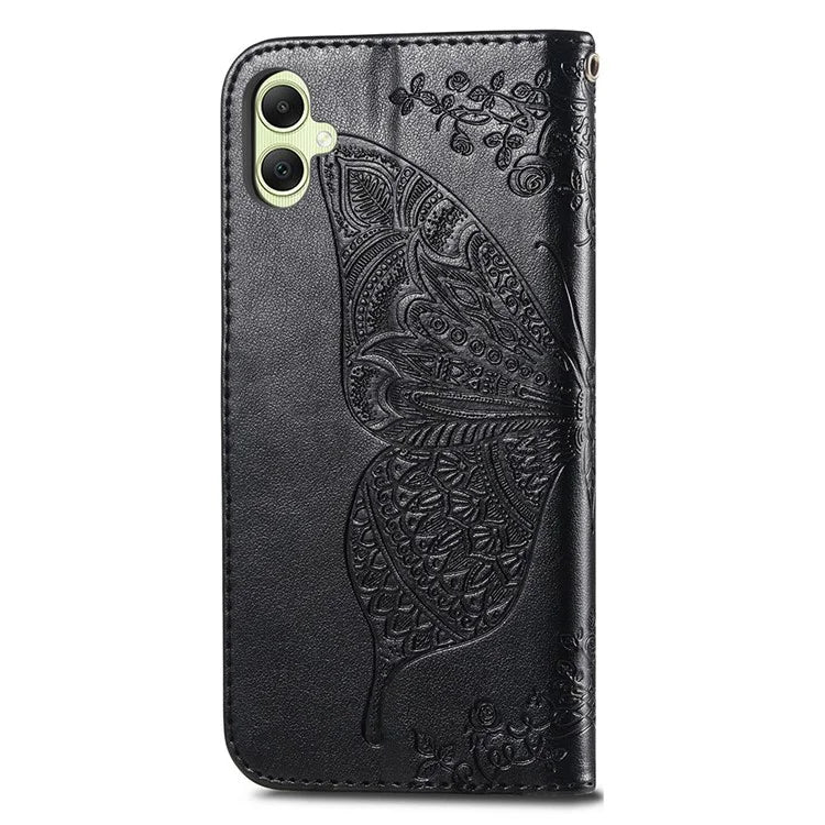For Samsung Galaxy A05 4G Leather Case Butterfly Pattern Phone Cover Wallet Stand