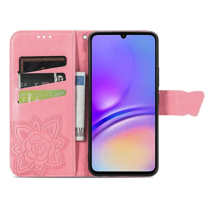 For Samsung Galaxy A05 4G Leather Case Butterfly Pattern Phone Cover Wallet Stand
