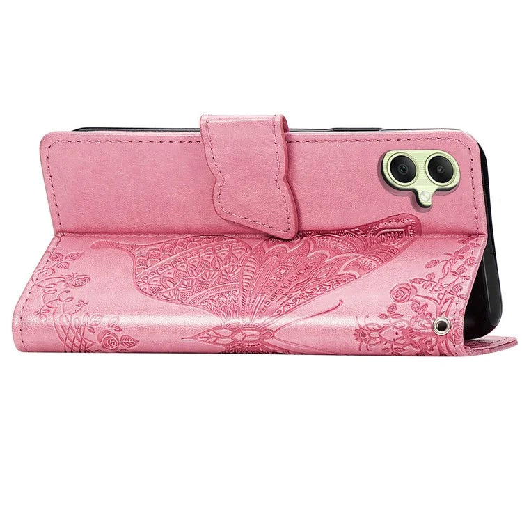 For Samsung Galaxy A05 4G Leather Case Butterfly Pattern Phone Cover Wallet Stand