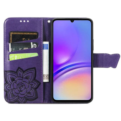 For Samsung Galaxy A05 4G Leather Case Butterfly Pattern Phone Cover Wallet Stand