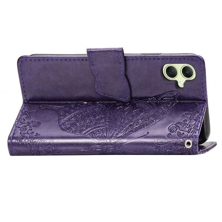 For Samsung Galaxy A05 4G Leather Case Butterfly Pattern Phone Cover Wallet Stand