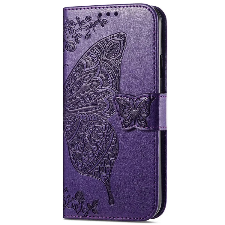 For Samsung Galaxy A05 4G Leather Case Butterfly Pattern Phone Cover Wallet Stand