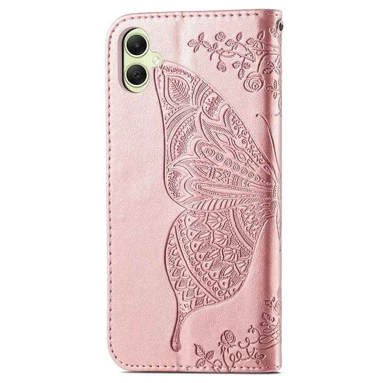 For Samsung Galaxy A05 4G Leather Case Butterfly Pattern Phone Cover Wallet Stand