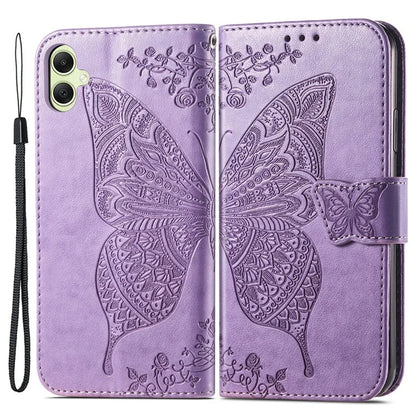 For Samsung Galaxy A05 4G Leather Case Butterfly Pattern Phone Cover Wallet Stand