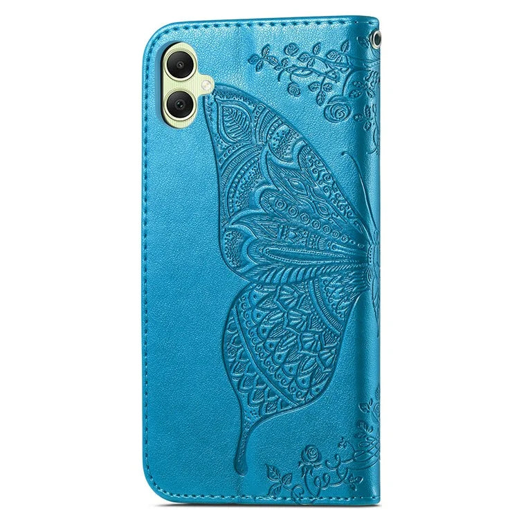 For Samsung Galaxy A05 4G Leather Case Butterfly Pattern Phone Cover Wallet Stand