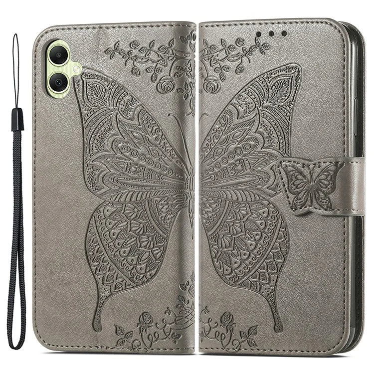 For Samsung Galaxy A05 4G Leather Case Butterfly Pattern Phone Cover Wallet Stand