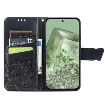 For Google Pixel 8a Phone Case Butterfly Pattern Imprinted PU Leather Flip Cover