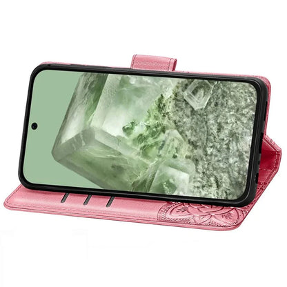 For Google Pixel 8a Phone Case Butterfly Pattern Imprinted PU Leather Flip Cover