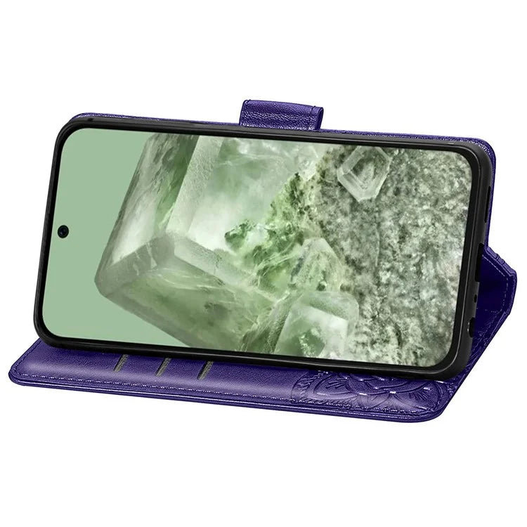 For Google Pixel 8a Phone Case Butterfly Pattern Imprinted PU Leather Flip Cover