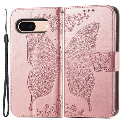 For Google Pixel 8a Phone Case Butterfly Pattern Imprinted PU Leather Flip Cover