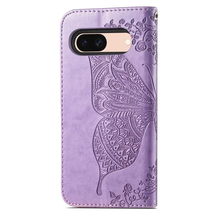 For Google Pixel 8a Phone Case Butterfly Pattern Imprinted PU Leather Flip Cover