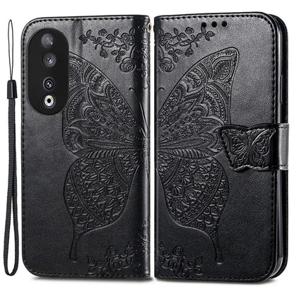 For Honor 90 Wallet Case with Card Holder Butterfly Pattern Folio PU Leather Phone Cover