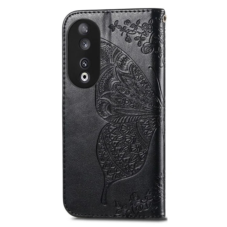 For Honor 90 Wallet Case with Card Holder Butterfly Pattern Folio PU Leather Phone Cover