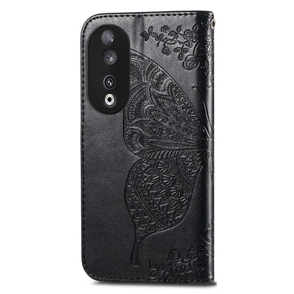 For Honor 90 Wallet Case with Card Holder Butterfly Pattern Folio PU Leather Phone Cover