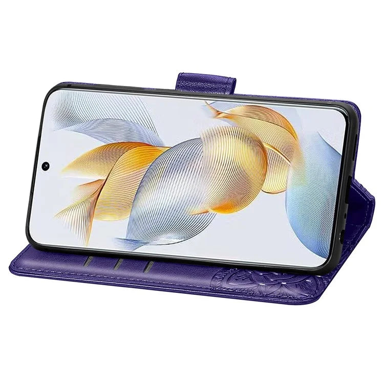 For Honor 90 Wallet Case with Card Holder Butterfly Pattern Folio PU Leather Phone Cover