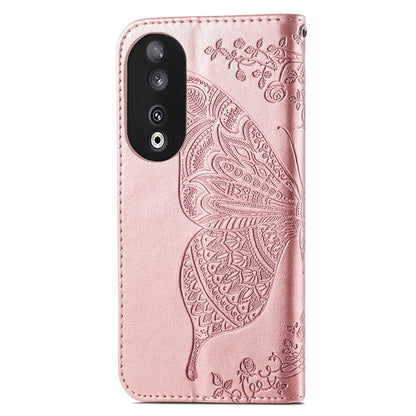 For Honor 90 Wallet Case with Card Holder Butterfly Pattern Folio PU Leather Phone Cover