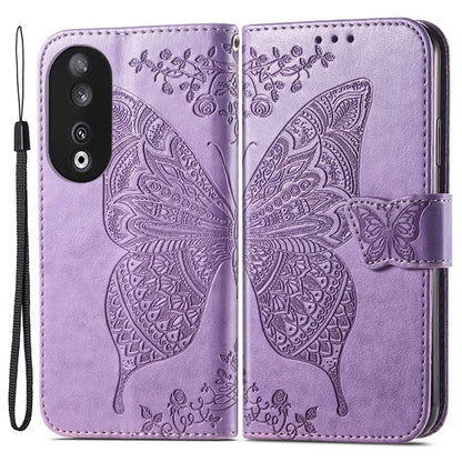 For Honor 90 Wallet Case with Card Holder Butterfly Pattern Folio PU Leather Phone Cover