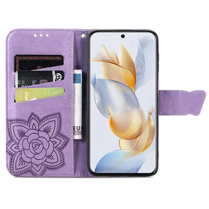 For Honor 90 Wallet Case with Card Holder Butterfly Pattern Folio PU Leather Phone Cover