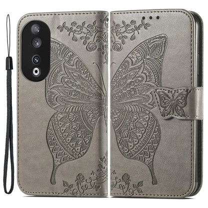 For Honor 90 Wallet Case with Card Holder Butterfly Pattern Folio PU Leather Phone Cover