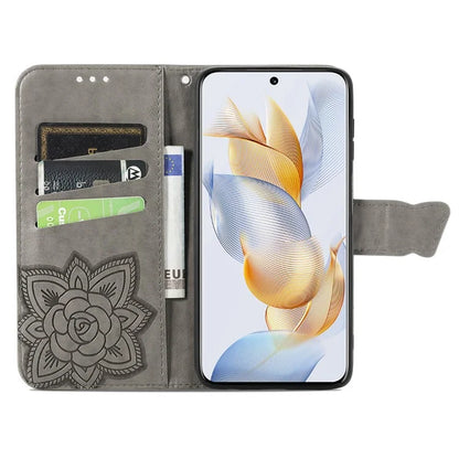 For Honor 90 Wallet Case with Card Holder Butterfly Pattern Folio PU Leather Phone Cover