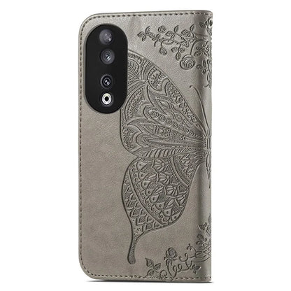 For Honor 90 Wallet Case with Card Holder Butterfly Pattern Folio PU Leather Phone Cover