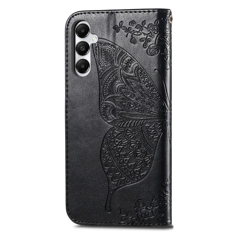 For Samsung Galaxy A05s 4G PU Leather Case Stand Function Butterfly Flower Pattern Cover Wallet