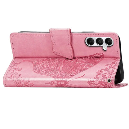For Samsung Galaxy A05s 4G PU Leather Case Stand Function Butterfly Flower Pattern Cover Wallet