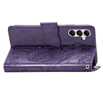 For Samsung Galaxy A05s 4G PU Leather Case Stand Function Butterfly Flower Pattern Cover Wallet