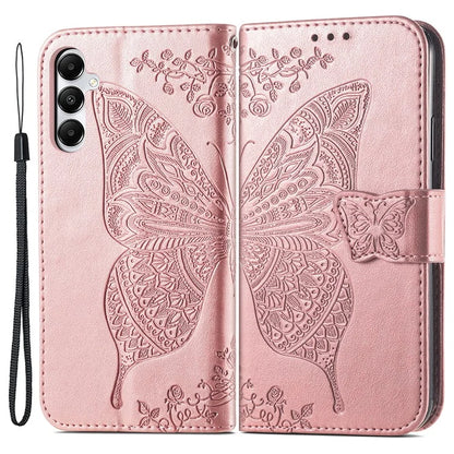 For Samsung Galaxy A05s 4G PU Leather Case Stand Function Butterfly Flower Pattern Cover Wallet