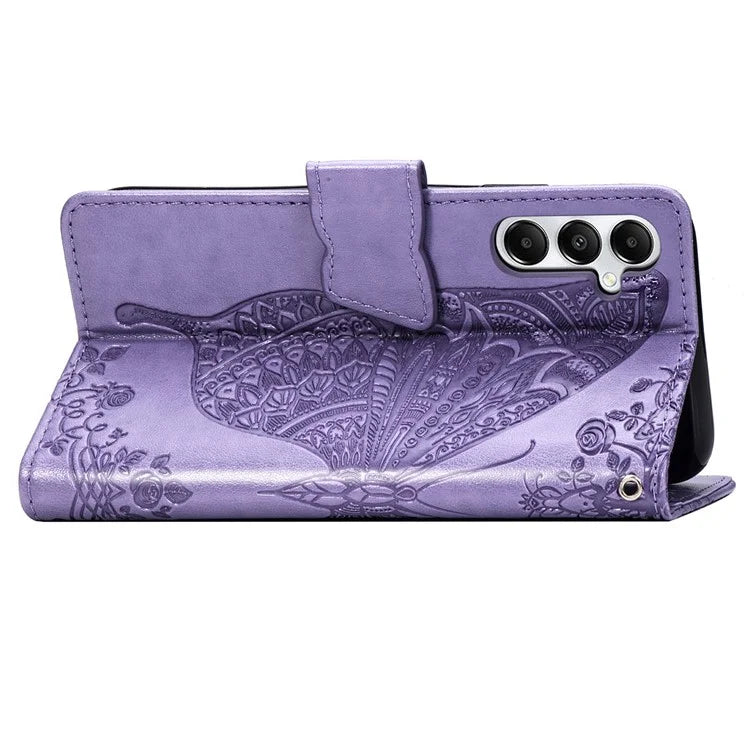 For Samsung Galaxy A05s 4G PU Leather Case Stand Function Butterfly Flower Pattern Cover Wallet