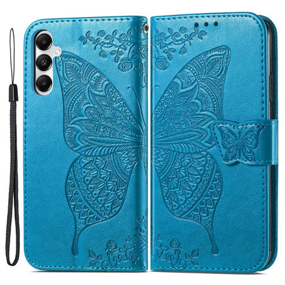 For Samsung Galaxy A05s 4G PU Leather Case Stand Function Butterfly Flower Pattern Cover Wallet