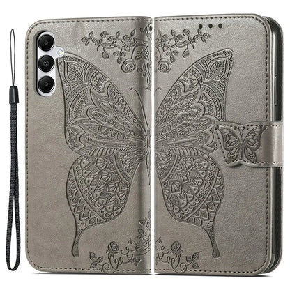 For Samsung Galaxy A05s 4G PU Leather Case Stand Function Butterfly Flower Pattern Cover Wallet