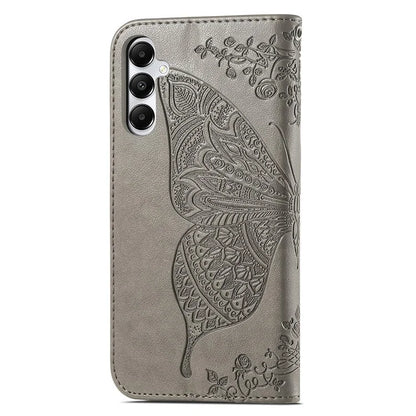 For Samsung Galaxy A05s 4G PU Leather Case Stand Function Butterfly Flower Pattern Cover Wallet