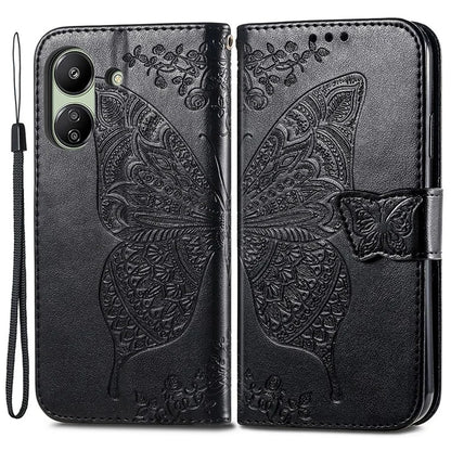 Wallet Case for Xiaomi Redmi 13C 4G / Poco C65 4G Butterfly Pattern PU Leather Folio Phone Cover