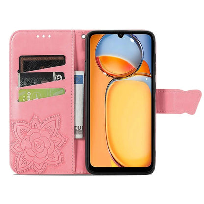 Wallet Case for Xiaomi Redmi 13C 4G / Poco C65 4G Butterfly Pattern PU Leather Folio Phone Cover