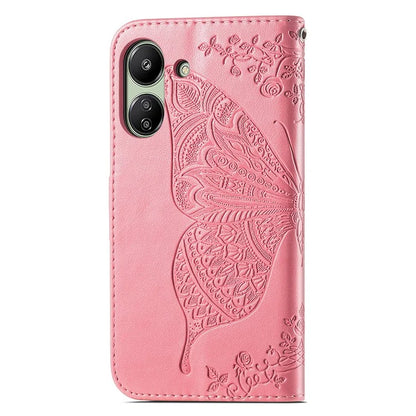 Wallet Case for Xiaomi Redmi 13C 4G / Poco C65 4G Butterfly Pattern PU Leather Folio Phone Cover