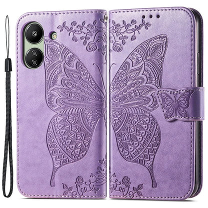 Wallet Case for Xiaomi Redmi 13C 4G / Poco C65 4G Butterfly Pattern PU Leather Folio Phone Cover