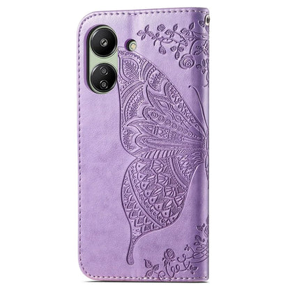 Wallet Case for Xiaomi Redmi 13C 4G / Poco C65 4G Butterfly Pattern PU Leather Folio Phone Cover