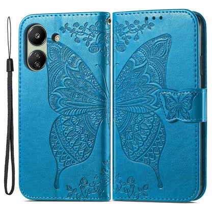 Wallet Case for Xiaomi Redmi 13C 4G / Poco C65 4G Butterfly Pattern PU Leather Folio Phone Cover