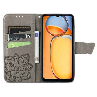 Wallet Case for Xiaomi Redmi 13C 4G / Poco C65 4G Butterfly Pattern PU Leather Folio Phone Cover