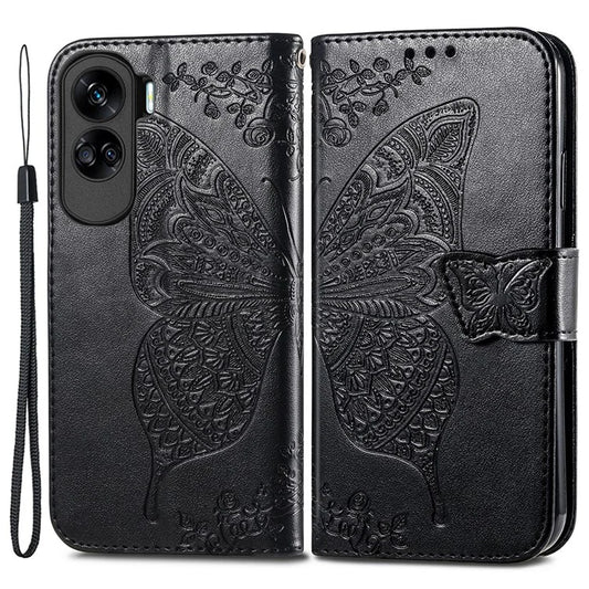 For Honor 90 Lite 5G / X50i 5G Flip Wallet Style Cover Butterfly Pattern Leather Phone Case