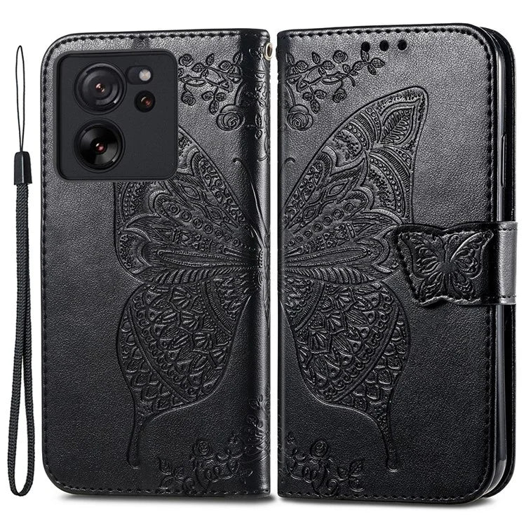 For Xiaomi 13T / 13T Pro / Redmi K60 Ultra Case Butterfly Pattern Phone Cover Wallet with Card Holder