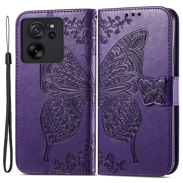 For Xiaomi 13T / 13T Pro / Redmi K60 Ultra Case Butterfly Pattern Phone Cover Wallet with Card Holder