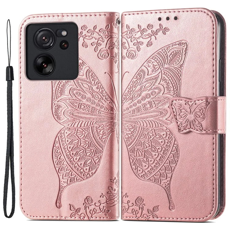 For Xiaomi 13T / 13T Pro / Redmi K60 Ultra Case Butterfly Pattern Phone Cover Wallet with Card Holder