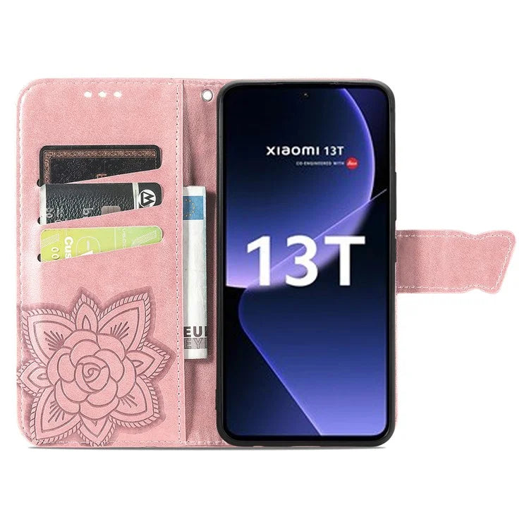 For Xiaomi 13T / 13T Pro / Redmi K60 Ultra Case Butterfly Pattern Phone Cover Wallet with Card Holder